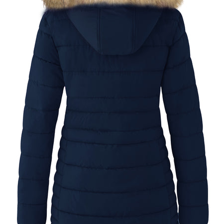 Women'S plus Size Puffer Coats Quilted Puffer Jackets Waterproof Snow Coats Navy XL