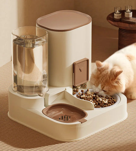 New Pet Cat Large Capacity Water Dispenser Dry Wet Separation for Automatic Feeder Drinking Water Supplies Food Container