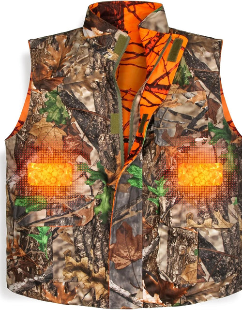 Load image into Gallery viewer, Hunting Heated Vest, Camo Orange Reversible Vest, Game Vest Jacket for Hunting, Lightweight Heating Vest (M)
