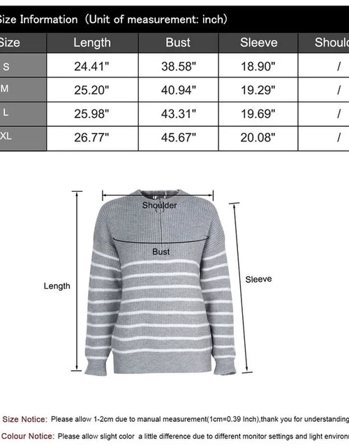 Load image into Gallery viewer, Sweaters for Women Quarter Zip Striped Sweaters Knitted Warm Pullover Sweaters
