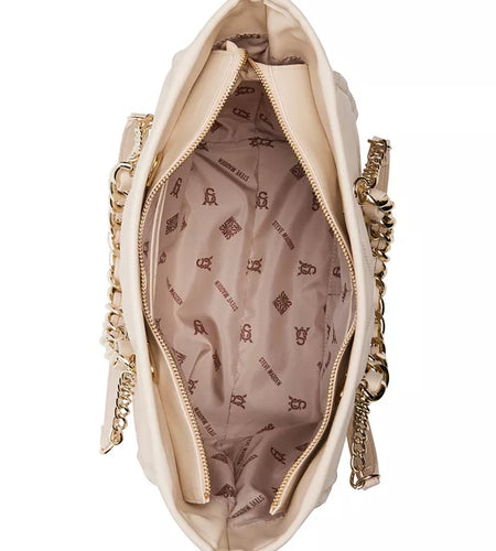 Katt Faux Leather Quilted Tote with Pouch