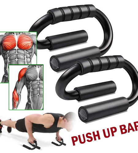 Push up Bar S Shapes Non-Slip Fitness Stand Exercise Grips Strength Workout Equipment Home Gym