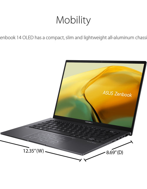 Load image into Gallery viewer, Zenbook 14” OLED Touch PC Laptop, AMD Ryzen 7 7730U, 16GB, 512GB, Windows 11, UM3402YA-WS74T
