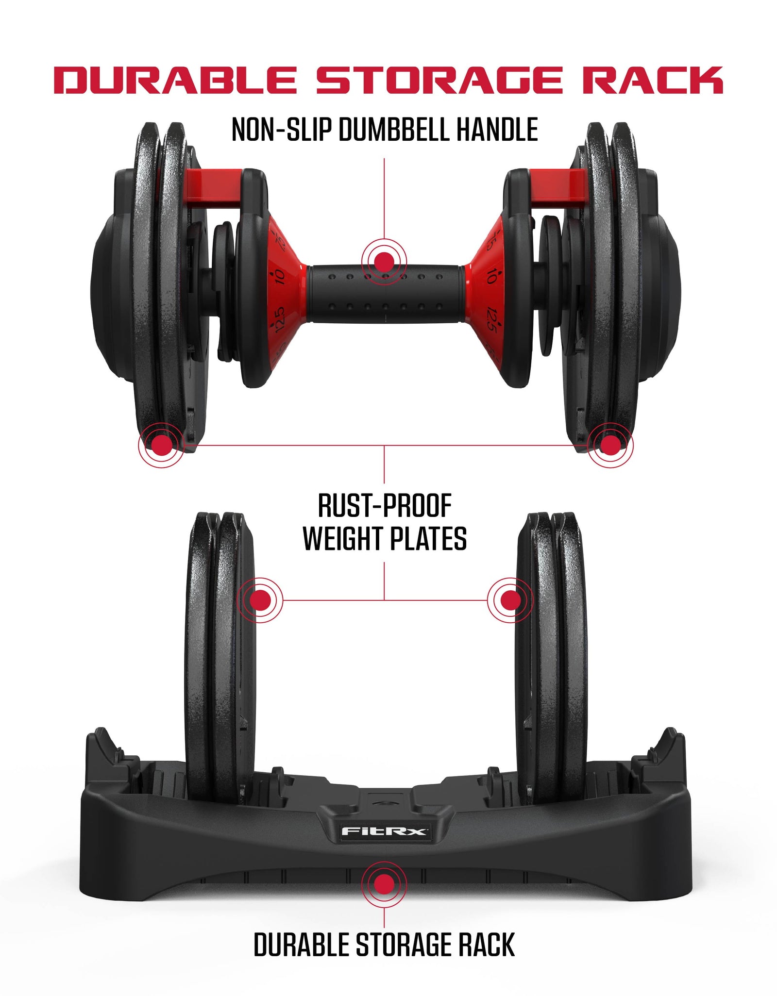 Smartbell, 25Lbs. Quick-Select 9 in 1 Adjustable Dumbbell for Home Gym, 5-25Lbs. Weight in 2.5Lbs Increments