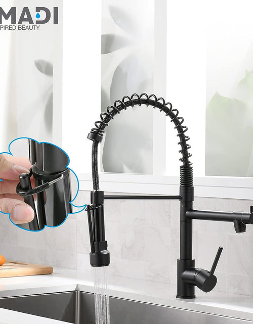 Load image into Gallery viewer, Kitchen Faucet,Kitchen Faucets with Pull down Sprayer  Commercial Style Single Handle Matte Black Kitchen Faucet with Sprayer
