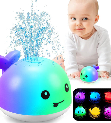 Baby Bath Toys, Rechargeable Bath Toys, Whale Spray Water Bath Toy, Sprinkler Bathtub Shower Toys for Toddlers Kids Boys Girls, Pool Toy for Baby (White)