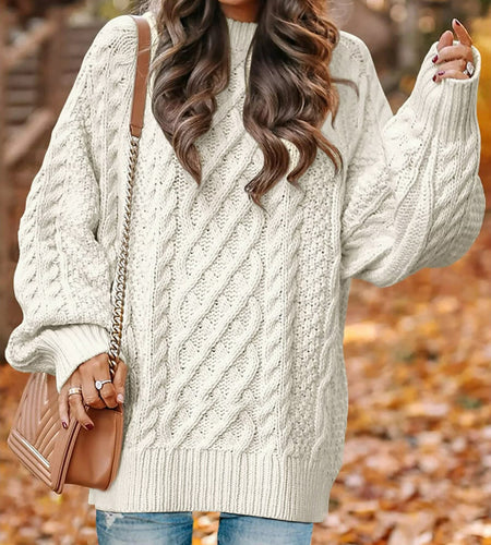 Oversized Sweaters for Women Cable Knit Chunky Pullover Sweater