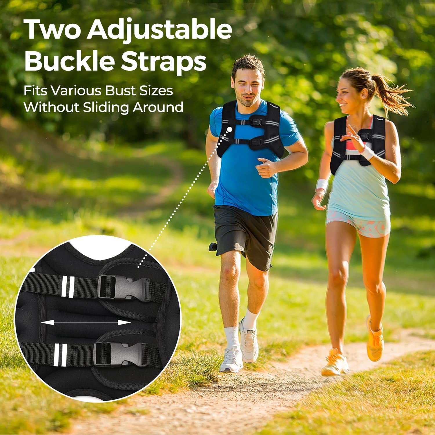 Weighted Vest with Ankle/Wrist Weights 6Lbs-30Lbs Body Weight Vest with Reflective Stripe, Size-Adjustable Workout Equipment for Strength Training, Walking, Jogging, Running for Men Women