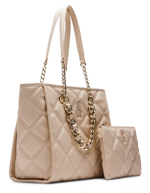 Load image into Gallery viewer, Katt Faux Leather Quilted Tote with Pouch
