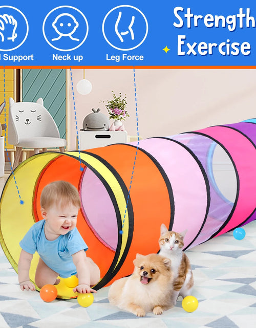 Load image into Gallery viewer, Kids Play Tunnel Toys for 1-3 Years Toddlers Colorful Baby Tent Tube with Breathable Mesh Indoor Outdoor
