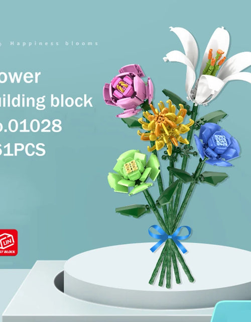 Load image into Gallery viewer, Flower Bouquet Building Blocks Kit DIY Flowers Block Toys Set Valentine&#39;S Day Rose Bricks Set Gift for Girls Friends Adults
