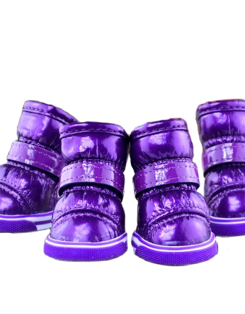 Load image into Gallery viewer, 4 Pcs/Sets Winter Dog Shoes for Small Dogs Warm Fleece Puppy Pet Shoes Waterproof Dog Snow Boots Chihuahua Yorkie Teddy Shoes
