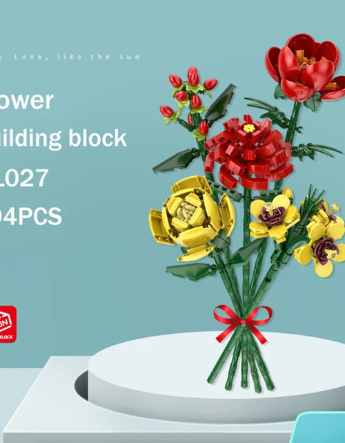 Load image into Gallery viewer, Flower Bouquet Building Blocks Kit DIY Flowers Block Toys Set Valentine&#39;S Day Rose Bricks Set Gift for Girls Friends Adults
