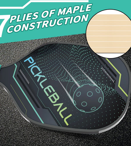 Pickleball Paddles Pickleball Set of 2 Paddles, 4 Indoor Outdoor Pickleball Balls, Pickleball Paddle Set of 2 Wood Pickleball Racket Pickleball Racquets Gifts for Men Women All Levels & Ages