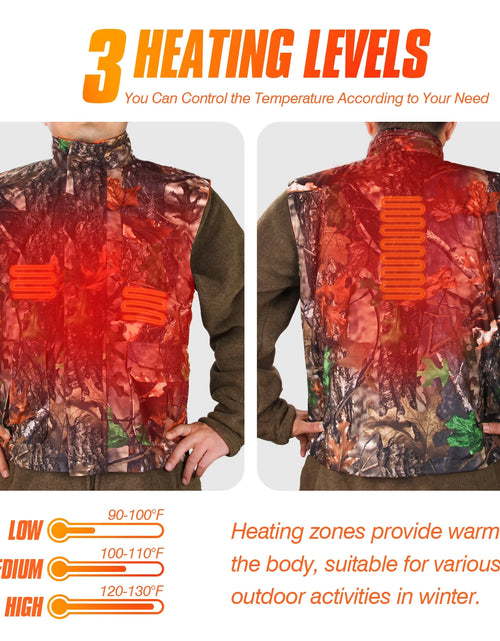 Load image into Gallery viewer, Hunting Heated Vest, Camo Orange Reversible Vest, Game Vest Jacket for Hunting, Lightweight Heating Vest (M)
