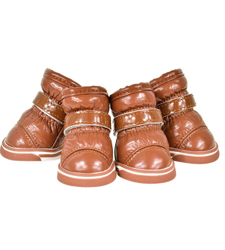 4 Pcs/Sets Winter Dog Shoes for Small Dogs Warm Fleece Puppy Pet Shoes Waterproof Dog Snow Boots Chihuahua Yorkie Teddy Shoes