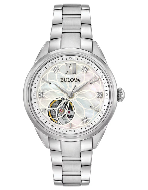 Load image into Gallery viewer, Women&#39;S Diamonds White Mother of Pearl Stainless Steel Analog Watch 96P181
