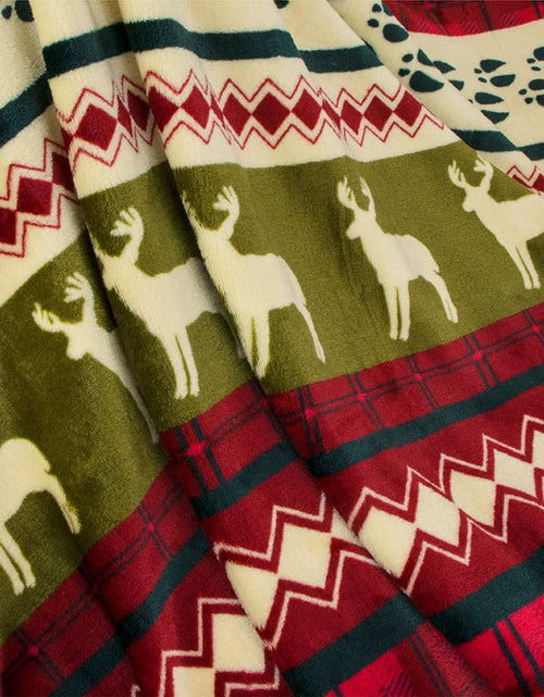 Load image into Gallery viewer, Christmas Throw Blanket | Red Christmas Holiday Fleece Blanket | Soft, Plush, Warm Winter Cabin Throw, 50X60 (Red Christmas)
