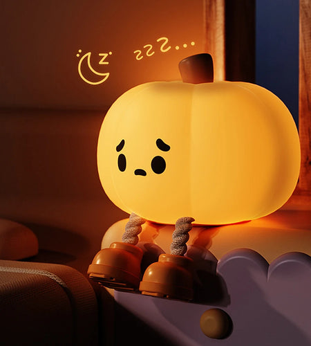 Halloween Pumpkin Night Light Cute Soft Silicone Safe Lamp Decorations Timing Dimmable Bedside Decor Kids Babies Halloween Gifts