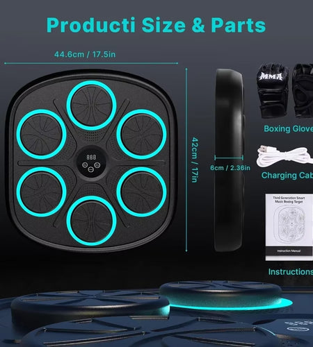 Smart Music Boxing Machine: Home Wall-Mounted Training Gear - Bluetooth Interactive Fun - Fitness and Reflex Improvement Boxing