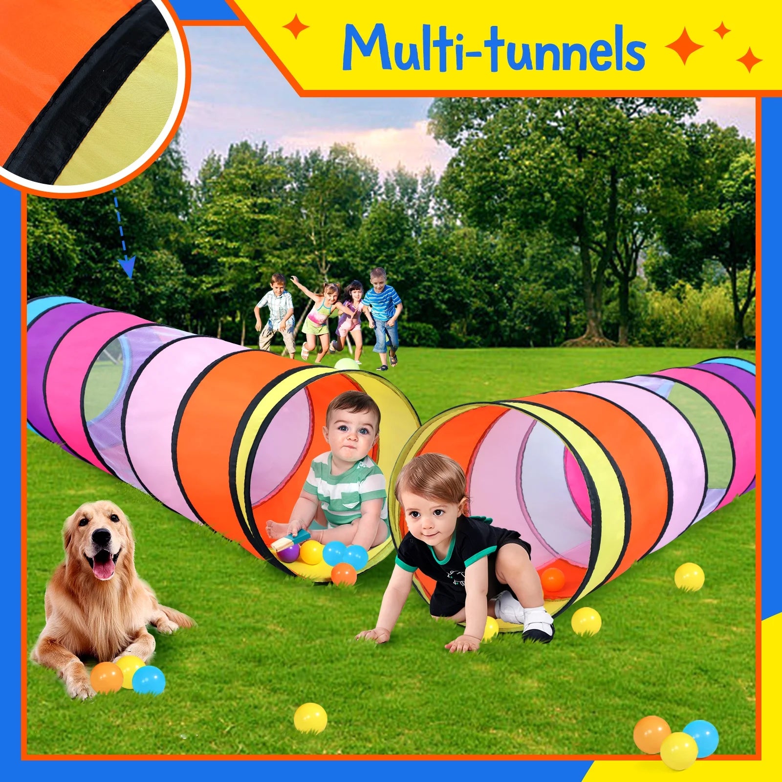 Kids Play Tunnel Toys for 1-3 Years Toddlers Colorful Baby Tent Tube with Breathable Mesh Indoor Outdoor