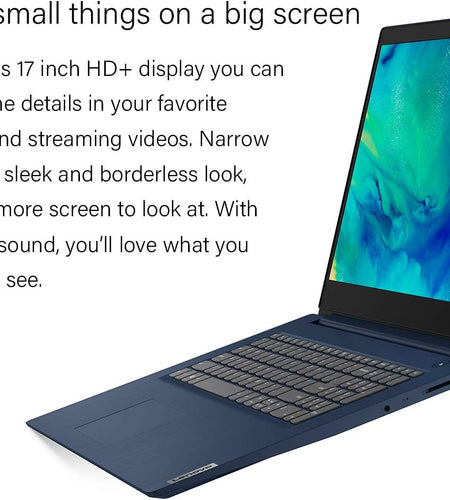 Newest Ideapad 3 Laptop, 17.3" HD+ Screen, Intel Core I5-1035G1 Processor, 8GB RAM, 128GB SSD, HDMI, Wi-Fi, Bluetooth, Windows 11 Home, Blue