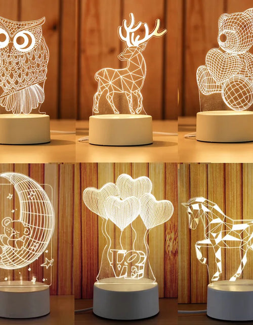 Load image into Gallery viewer, Cartoon 3D Novelty Light LED Lights Kids Baby Children Bedroom 3D Lamp LED Lights Soft Light Birthday Gifts Night Lamps
