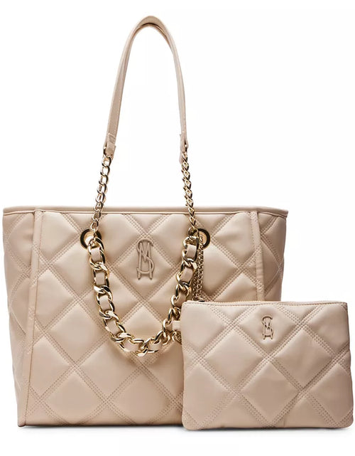 Load image into Gallery viewer, Katt Faux Leather Quilted Tote with Pouch
