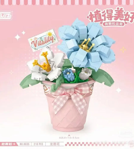 Flower Bouquet Building Blocks Kit DIY Flowers Block Toys Set Valentine'S Day Rose Bricks Set Gift for Girls Friends Adults