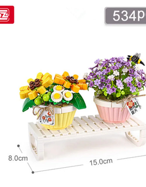 Load image into Gallery viewer, Flower Bouquet Building Blocks Kit DIY Flowers Block Toys Set Valentine&#39;S Day Rose Bricks Set Gift for Girls Friends Adults
