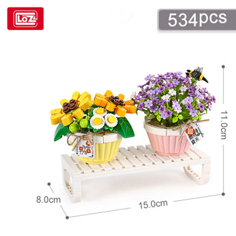 Flower Bouquet Building Blocks Kit DIY Flowers Block Toys Set Valentine'S Day Rose Bricks Set Gift for Girls Friends Adults