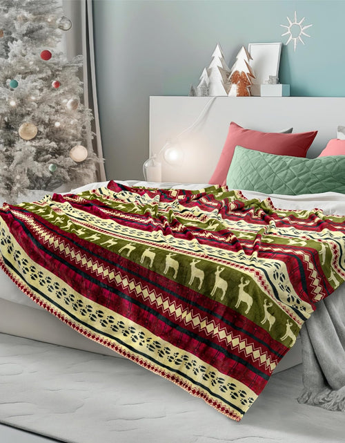 Load image into Gallery viewer, Christmas Throw Blanket | Red Christmas Holiday Fleece Blanket | Soft, Plush, Warm Winter Cabin Throw, 50X60 (Red Christmas)
