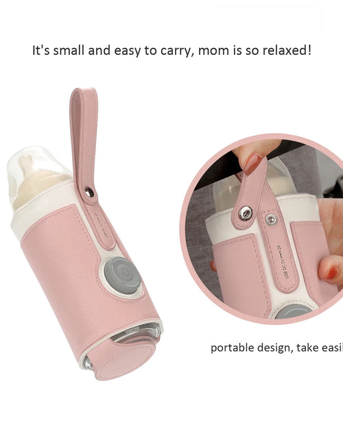 Load image into Gallery viewer, Portable Bottle Warmer, Intelligent Bottle Warmer, Fast Charge, 3-Speed Temperature Regulation, Pink
