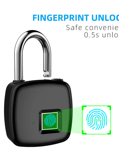 Load image into Gallery viewer, Fingerprint Lock Home Luggage Dormitory Locker Warehouse Door Security Electronic Padlock for Garage Doors,Luggage, Luggage
