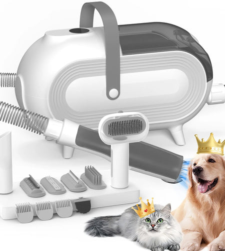 Dog Grooming Kit 2L Pet Hair Grooming Vacuum with 5 Pet Grooming Tools