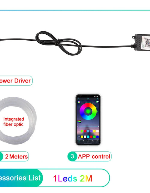 Load image into Gallery viewer, LED Car Interior Ambient Strip Lights RGB Fiber Optic Atmosphere Neon Lighting Kit W/ APP Remote Control Auto Decorative Lamps
