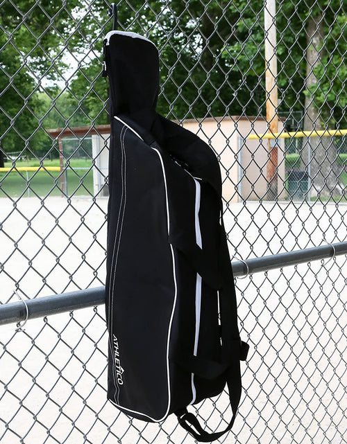 Load image into Gallery viewer, Baseball Tote Bag - Tote Bag for Baseball, T-Ball &amp; Softball Equipment &amp; Gear for Kids, Youth, and Adults | Holds Bat, Helmet, Glove, &amp; Shoes | Fence Hook
