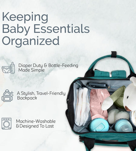 Diaper Bag Backpack – Multi-Function Baby Bag, Maternity Nappy Bags for Travel, Large Capacity, Waterproof, Durable & Stylish for Woman and Men, Gray