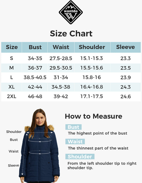 Load image into Gallery viewer, Women&#39;S plus Size Puffer Coats Quilted Puffer Jackets Waterproof Snow Coats Navy XL
