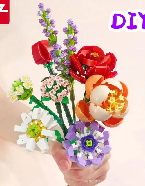 Load image into Gallery viewer, Flower Bouquet Building Blocks Kit DIY Flowers Block Toys Set Valentine&#39;S Day Rose Bricks Set Gift for Girls Friends Adults
