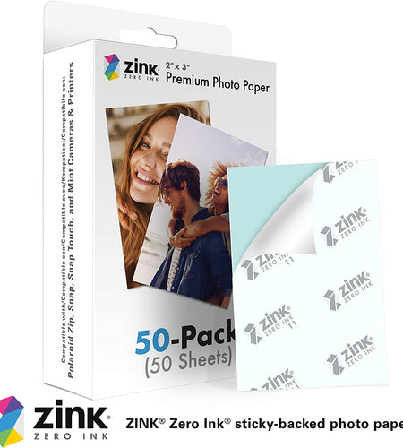 2"X3" Premium Instant Photo Paper (50 Pack) Compatible with Polaroid Snap, Snap Touch, Zip and Mint Cameras and Printers
