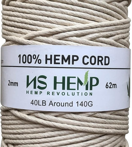 100% Hemp String Hemp Twine 2MM 205 Feet (01# off White)