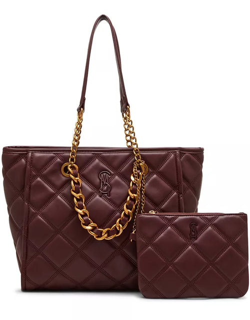 Load image into Gallery viewer, Katt Faux Leather Quilted Tote with Pouch
