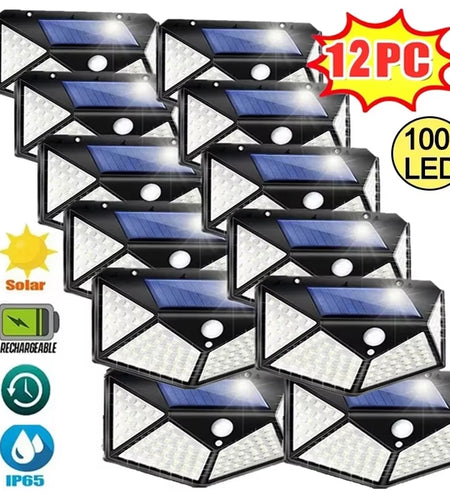 LED Solar Lights 100 Leds PIR Motion Sensor Light Waterproof Solar Wall Lamp Outdoor Solar Lights for Garden Street Decorlight