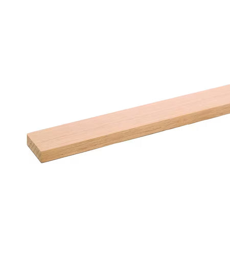 Project Board - 36 In. X 2 In. X 1 In. - Unfinished S4S Red Oak Wood with No Finger Joints - Ideal for DIY Shelving