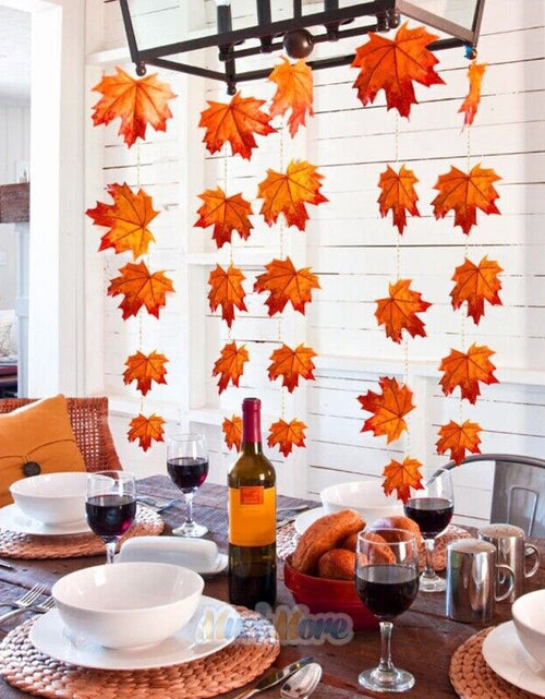 Load image into Gallery viewer, 9.8FT Fall Thanksgiving Maple Leaves 20 LED Light Lamp Garland Festival Decor
