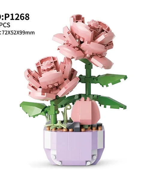 Load image into Gallery viewer, Flower Bouquet Building Blocks Kit DIY Flowers Block Toys Set Valentine&#39;S Day Rose Bricks Set Gift for Girls Friends Adults
