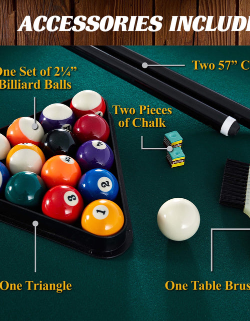 Load image into Gallery viewer, 7.25 Ft Pool Table, Billiard Table, Green, by  Company
